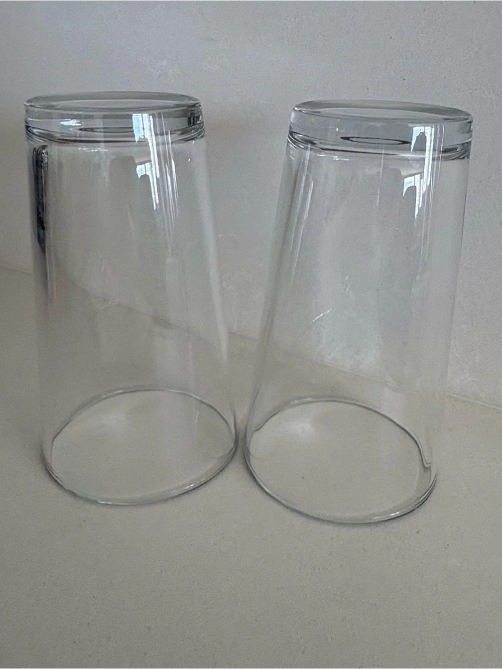 Clear Glass Drinking Pint Glasses Tumblers - Set of 2